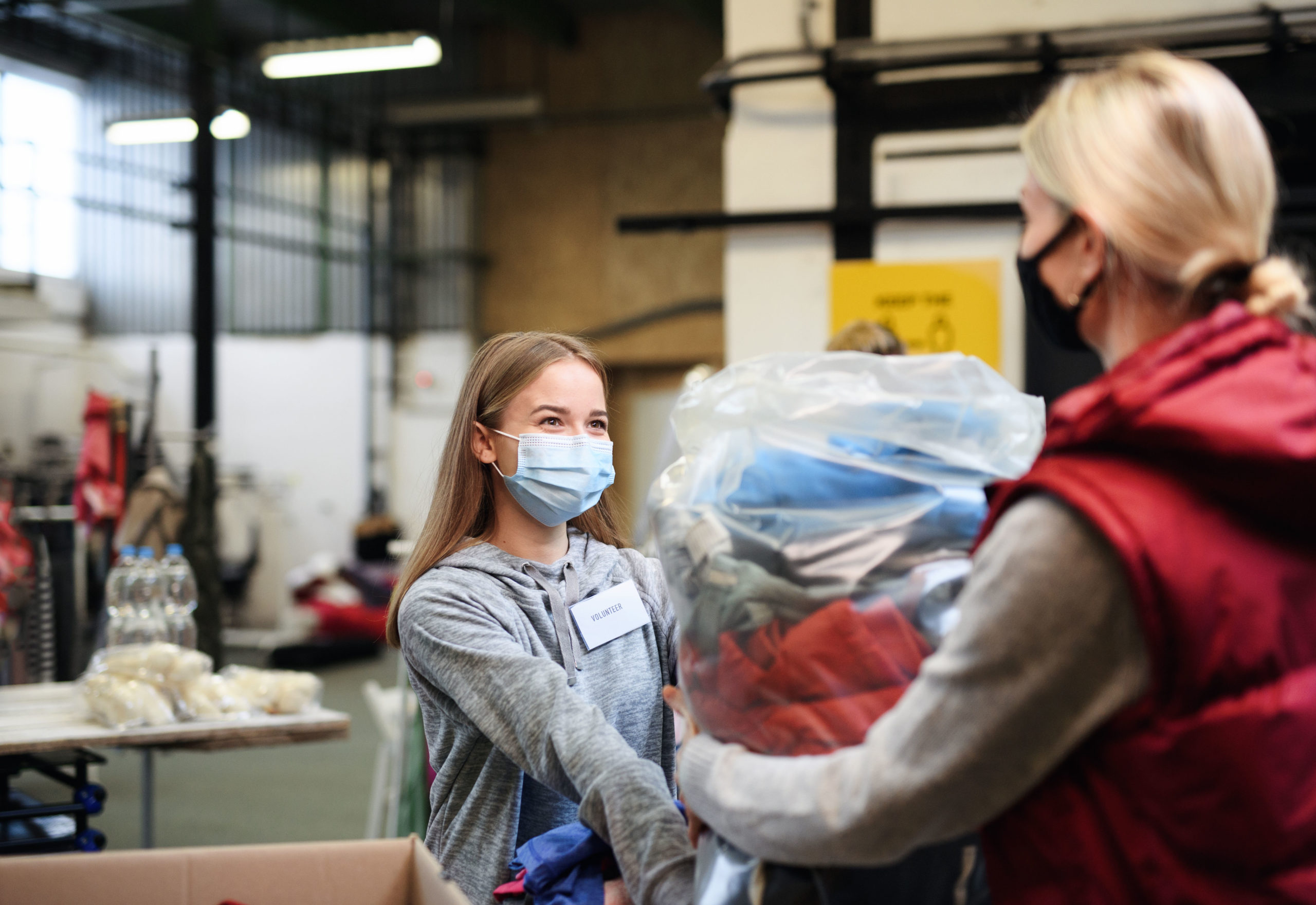 woman donating clothes