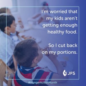 I'm worried that my kids aren't getting enough healthy food. So I cut back on my portions.