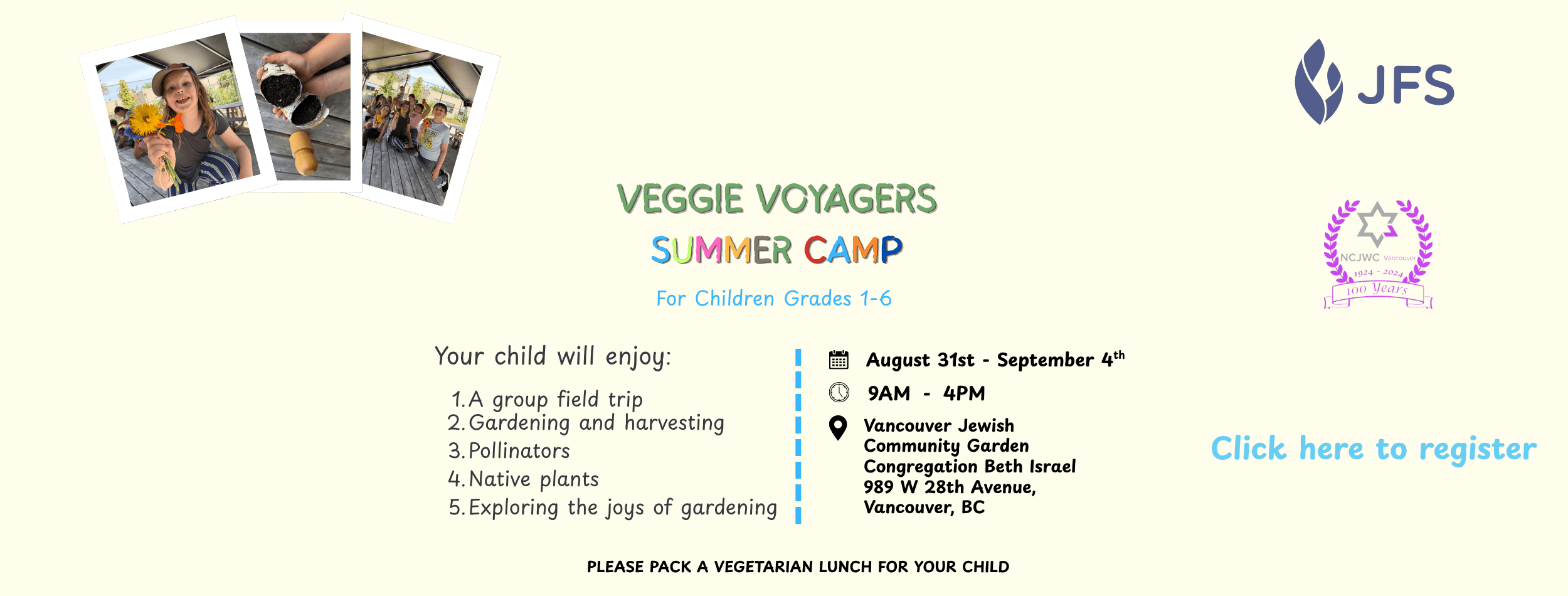 Veggie Voyagers Summer Camp